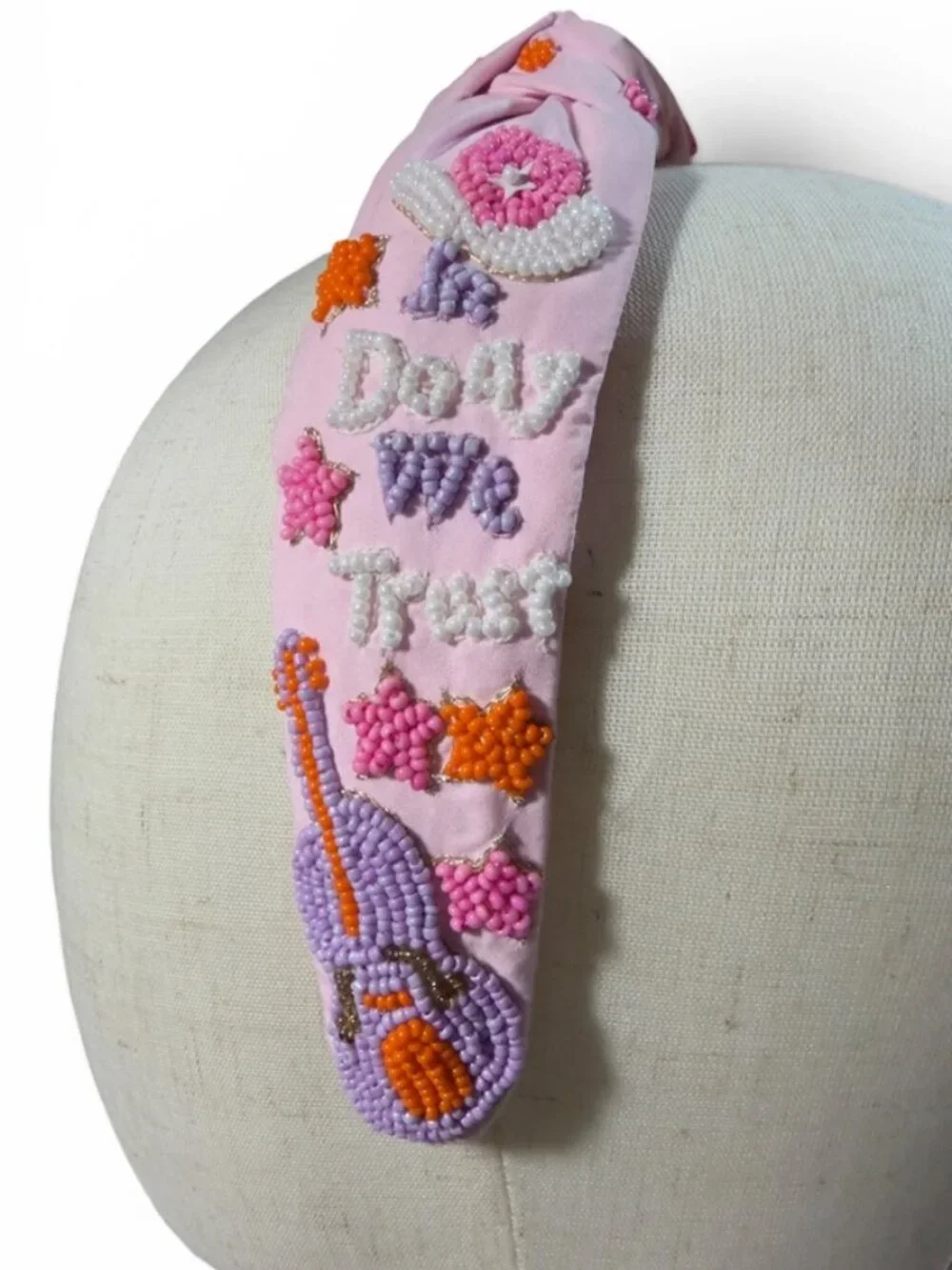 In Dolly We Trust Beaded Headband New